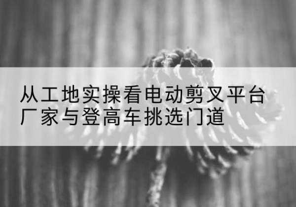 娄底电动剪叉升降平台厂家-从工地实操看电动剪叉平台厂家与登高车挑选门道